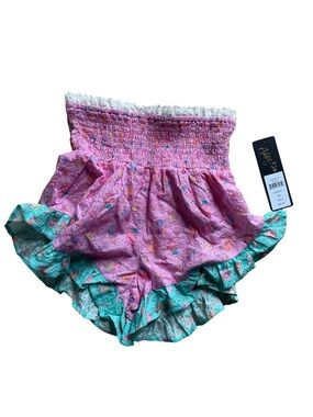 Beach Bunny Pink Floral Smocked Ruffle Everette Shorts